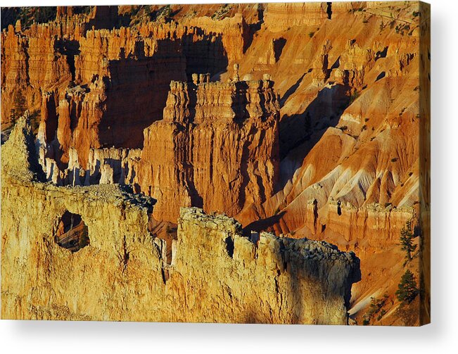  Acrylic Print featuring the photograph Morning Oranges and Shadows in Bryce Canyon by Bruce Gourley
