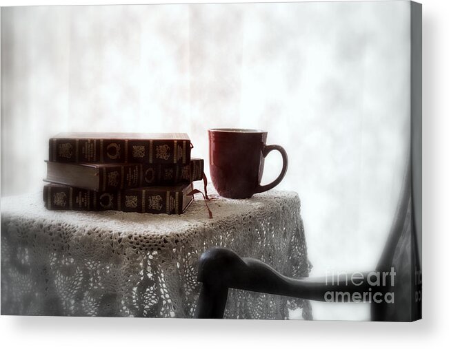 Romantic Acrylic Print featuring the photograph Morning Read Series 1 by Robin Lynne Schwind