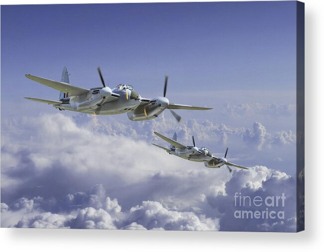 De Havilland Mosquito Acrylic Print featuring the digital art Mosquito Patrol by Airpower Art