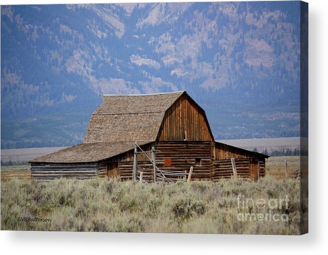 Wyoming Acrylic Print featuring the photograph Moulton Barn in the Tetons by Veronica Batterson
