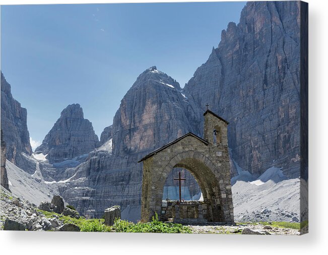 Tranquility Acrylic Print featuring the photograph Mountain Chapel In The Dolomites by Buena Vista Images