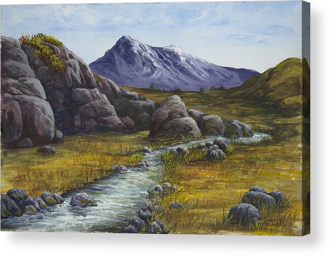 Landscape Acrylic Print featuring the painting Mountain Stream by Darice Machel McGuire