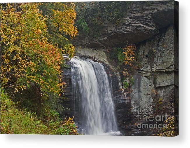 Autumn Acrylic Print featuring the photograph Mountain Waterfall by Ules Barnwell