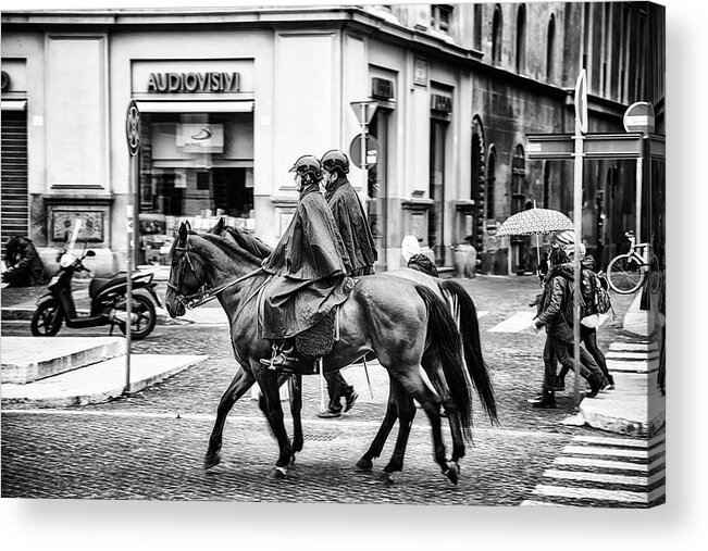 Horse Acrylic Print featuring the photograph Mounted Patrol by Ryan Wyckoff