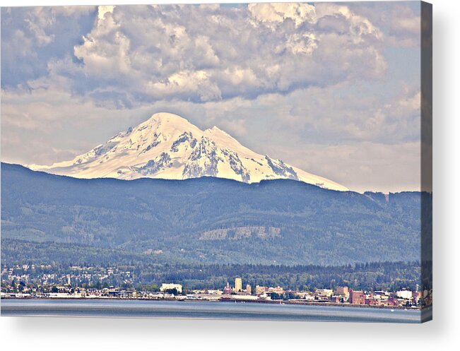 Bellingham Acrylic Print featuring the photograph Mt Baker watching over Bellingham by Matt McDonald