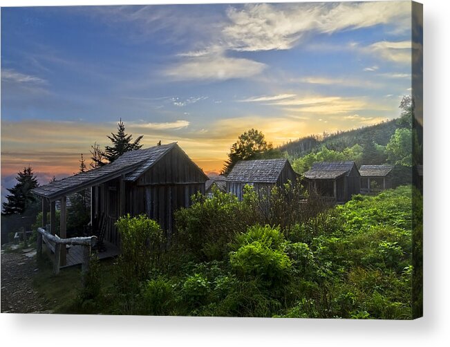 Appalachia Acrylic Print featuring the photograph Mt LeConte Before Dawn by Debra and Dave Vanderlaan