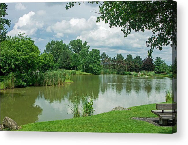 Muller Acrylic Print featuring the photograph Muller Chapel Pond Ithaca College by Photographic Arts And Design Studio
