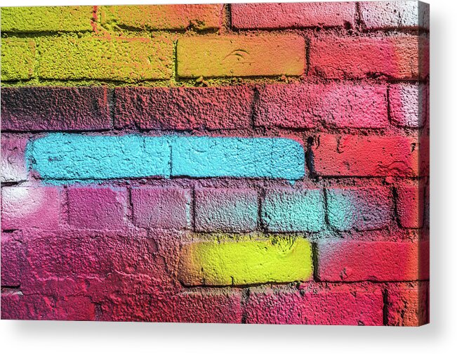 Photography Acrylic Print featuring the photograph Multi-colored Brick Wall by Panoramic Images