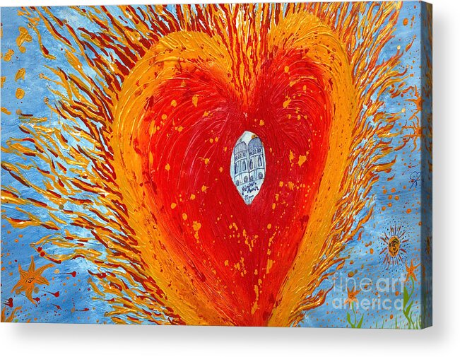 Heart Acrylic Print featuring the painting Munich Heart by Heidi Sieber