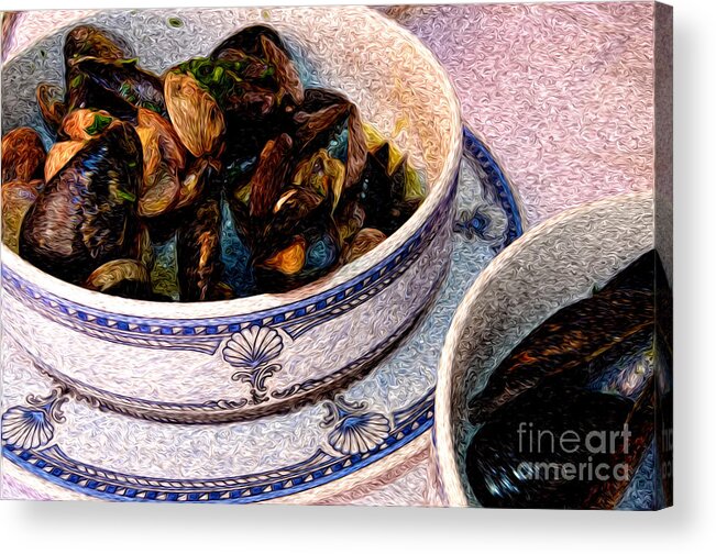 Chioggia Acrylic Print featuring the photograph Mussels and Clams in Italy by Sabine Jacobs