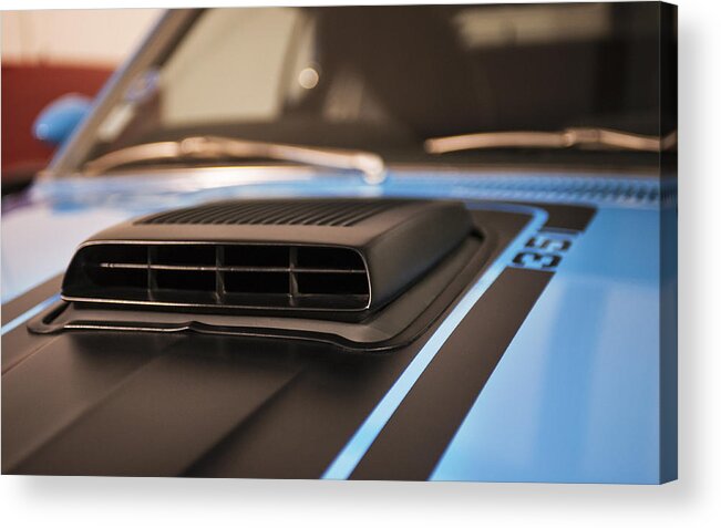 Classic Car Acrylic Print featuring the photograph Mustang Mach 1 Shaker hood Scoop by Todd Aaron