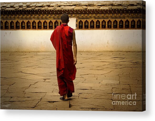 Asia Acrylic Print featuring the digital art My monastery by Angelika Drake