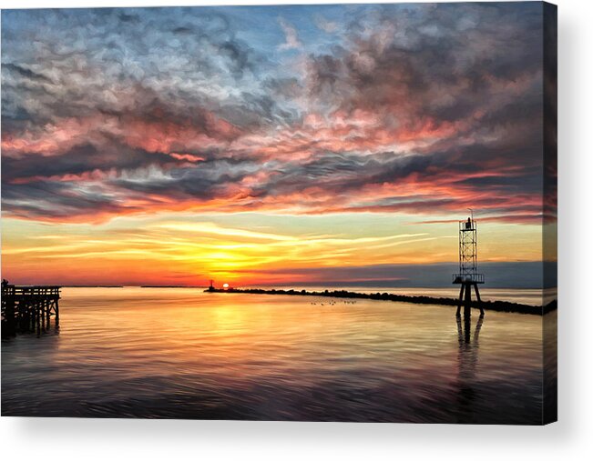 Chesapeake Bay Acrylic Print featuring the painting My Return to Cape Charles Virginia by Michael Pickett