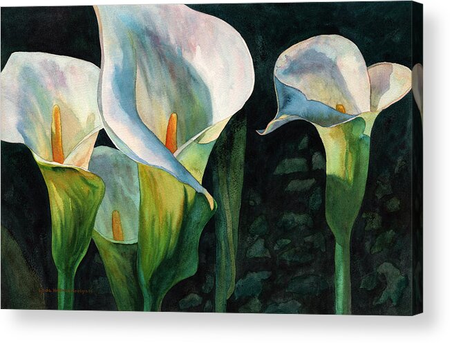 Flower Acrylic Print featuring the painting Mystique by Lynda Hoffman-Snodgrass