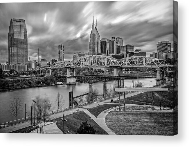 Skyscraper Acrylic Print featuring the photograph Nashville Frozen in Time by Brett Engle