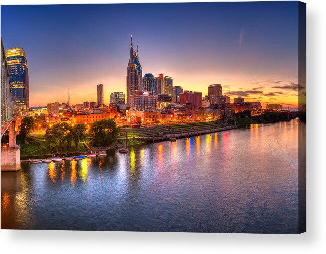 City Acrylic Print featuring the photograph Nashville Skyline by Brett Engle