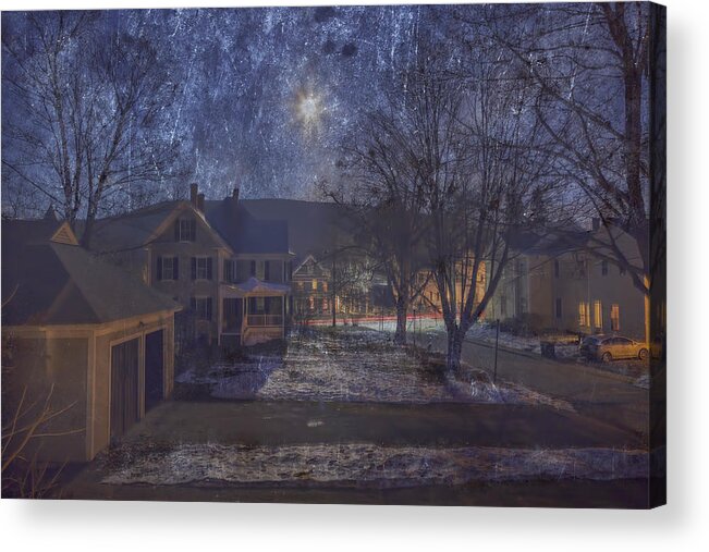 Vermont Full Moon Acrylic Print featuring the photograph Neighborhood Full Moon by Tom Singleton