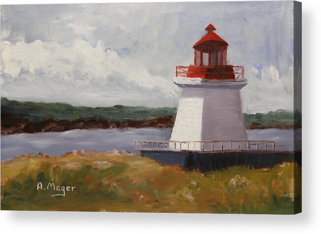 Painting Acrylic Print featuring the painting Neil's Harbor by Alan Mager