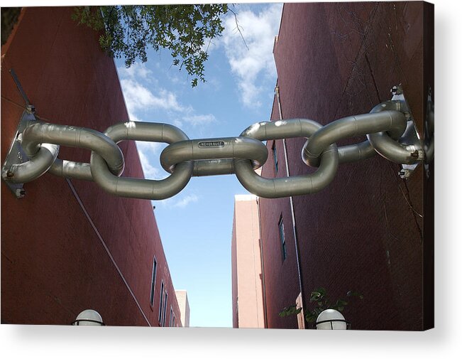 Chain Acrylic Print featuring the sculpture Neverbust by Blue Sky
