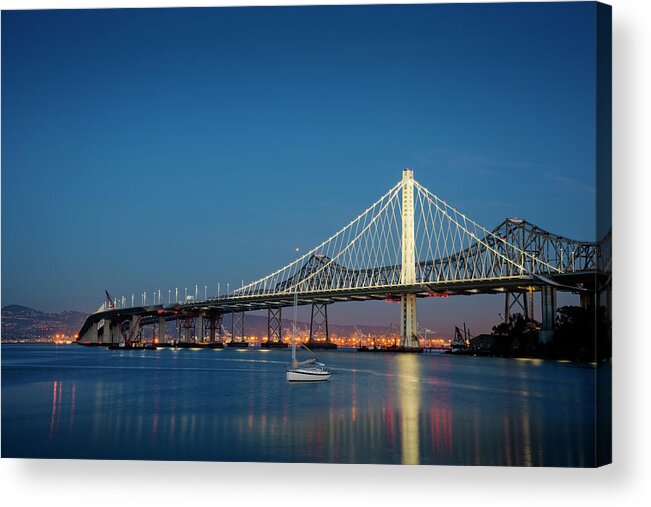 San Francisco Acrylic Print featuring the photograph New Eastern Span Of The Bay Bridge At by Thomas Winz