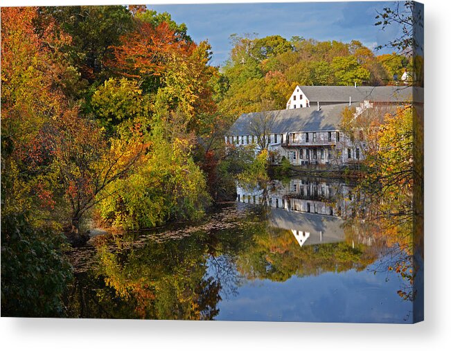 Newton Acrylic Print featuring the photograph New England Autumn Day by Toby McGuire