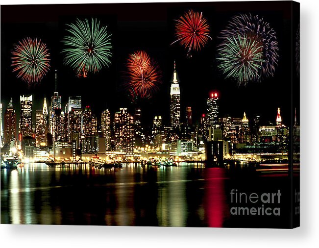 Nyc Acrylic Print featuring the photograph New York City Fourth of July by Anthony Sacco