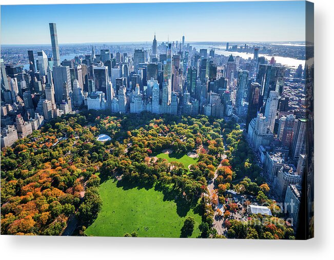 Central Park Acrylic Print featuring the photograph New York City Skyline, Central Park by Dszc