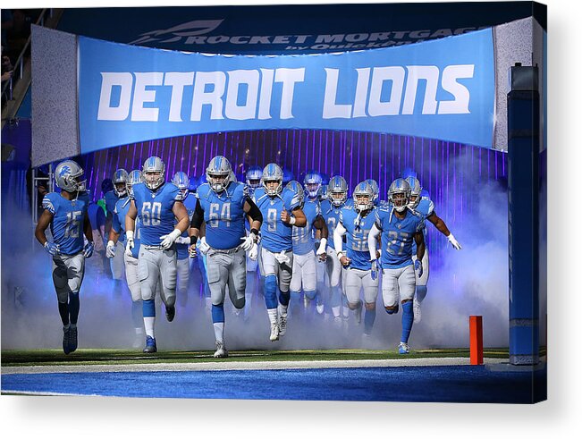 People Acrylic Print featuring the photograph New York Jets v Detroit Lions by Leon Halip