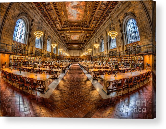 Clarence Holmes Acrylic Print featuring the photograph New York Public Library Main Reading Room VII by Clarence Holmes