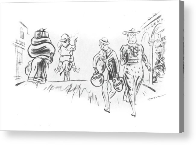 110239 Ldv Leonard Dove  Acrylic Print featuring the drawing New Yorker March 9th, 1940 by Leonard Dove