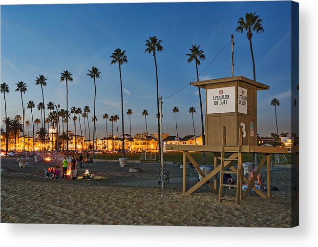 Newport Beach Acrylic Print featuring the photograph Newport Beach at Dusk by Kelley King