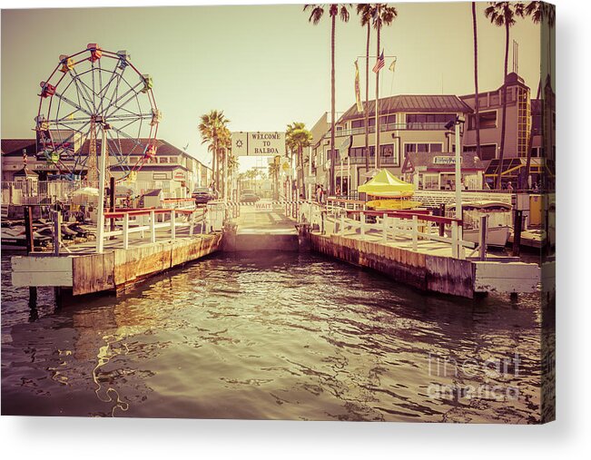 America Acrylic Print featuring the photograph Newport Beach Balboa Island Ferry Dock Photo by Paul Velgos