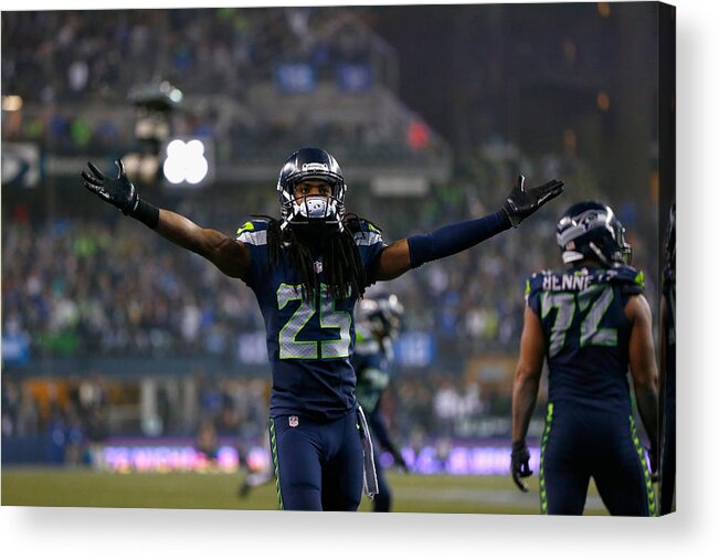 Playoffs Acrylic Print featuring the photograph NFC Divisional Playoffs - Carolina Panthers v Seattle Seahawks by Jonathan Ferrey