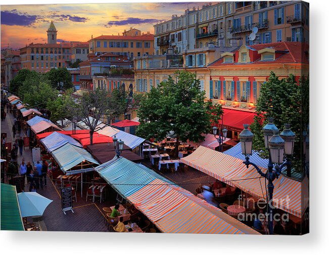 Cote D'azur Acrylic Print featuring the photograph Nice Flower Market by Inge Johnsson