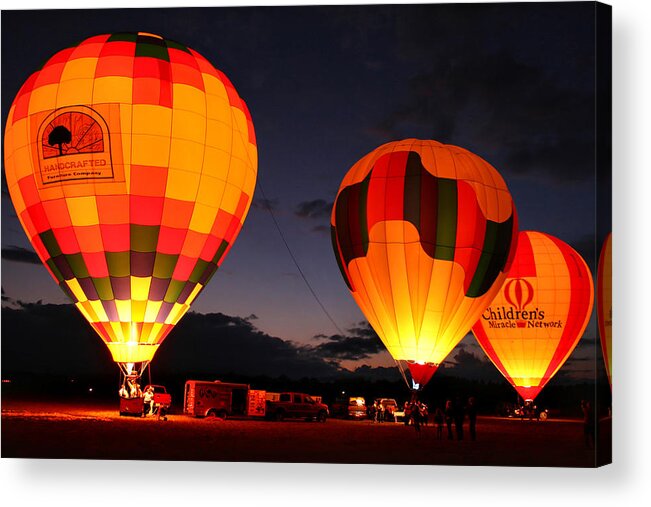 Hot Air Balloons Acrylic Print featuring the photograph Night Glow by Theo OConnor