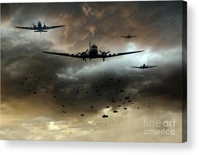 C47 Acrylic Print featuring the digital art Normandy Invasion by Airpower Art