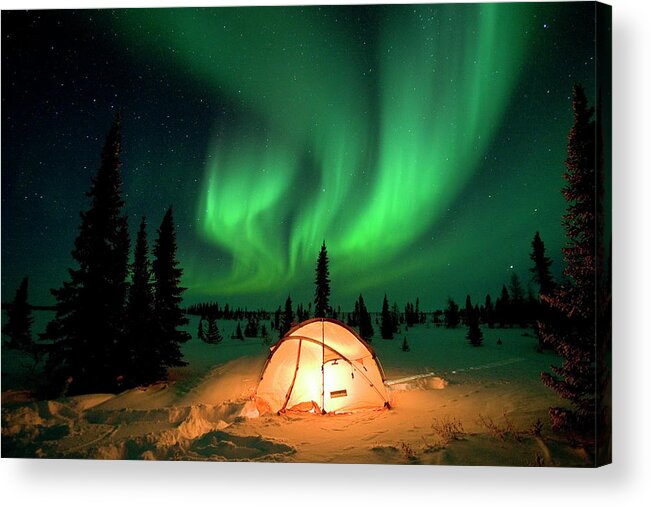 00600969 Acrylic Print featuring the photograph Northern Lights Over Tent by Matthias Breiter
