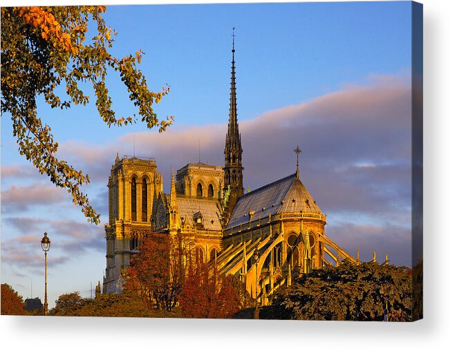 Paris Acrylic Print featuring the photograph Notre Dame Sunrise by Mick Burkey
