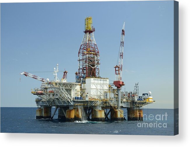 Oil Rig Acrylic Print featuring the photograph Ocean Confidence Drilling Platform by Bradford Martin