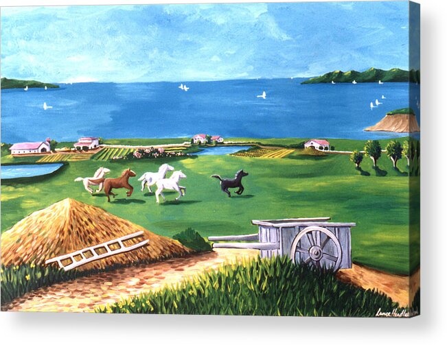 Ocean Ranch Acrylic Print featuring the painting Ocean Ranch by Lance Headlee