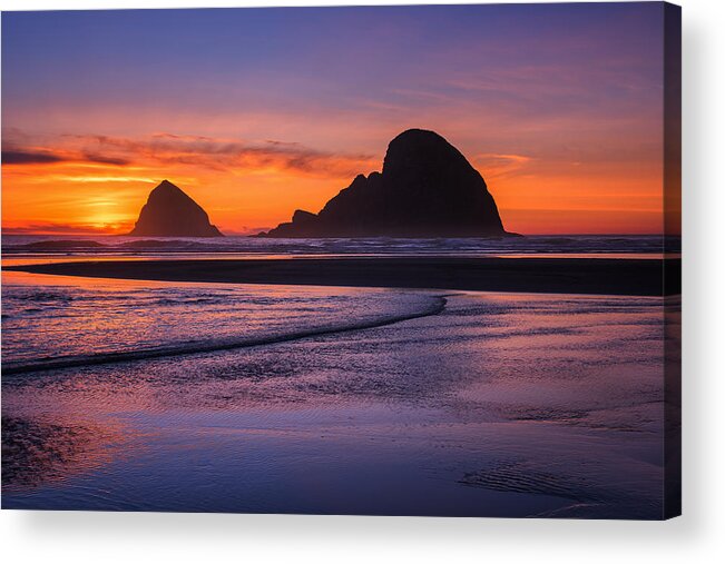 Oregon Acrylic Print featuring the photograph Oceanside Sunset by Darren White