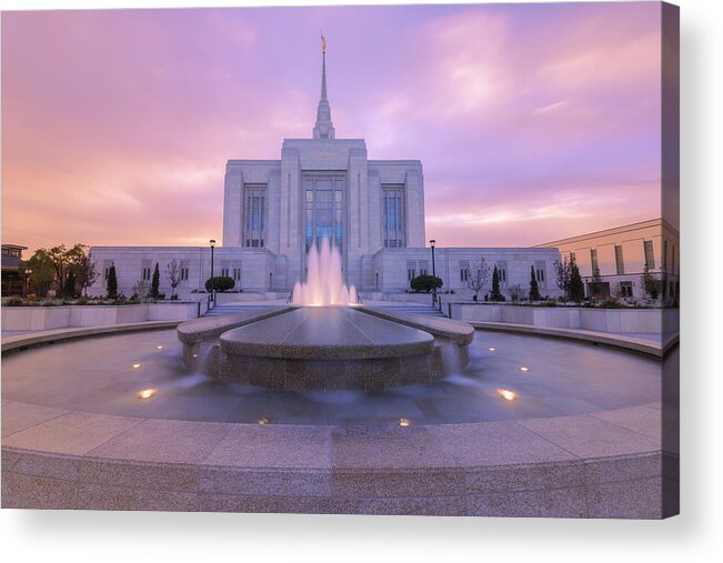 Ogden Acrylic Print featuring the photograph Ogden Temple I by Chad Dutson