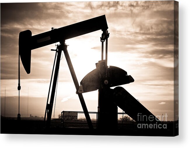 Oil Acrylic Print featuring the photograph Oil Well Pump by James BO Insogna