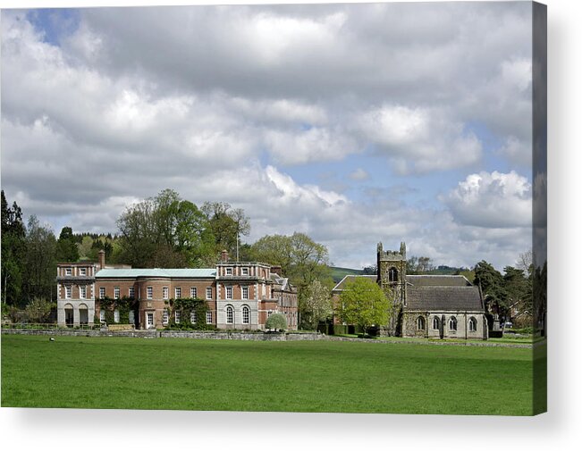 Staffordshire Acrylic Print featuring the photograph Okeover Hall and Manor Church by Rod Johnson