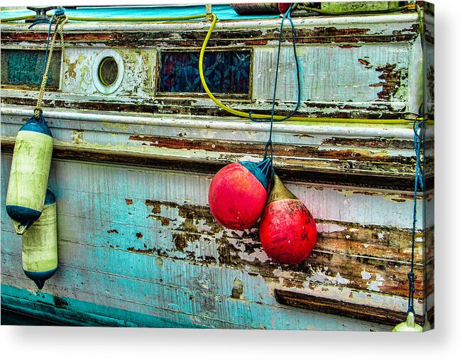 Steven Bateson Acrylic Print featuring the photograph Old Blue Wooden Boat by Steven Bateson