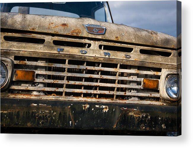 Ford Acrylic Print featuring the photograph Old Ford Grill by Phillip McNeil