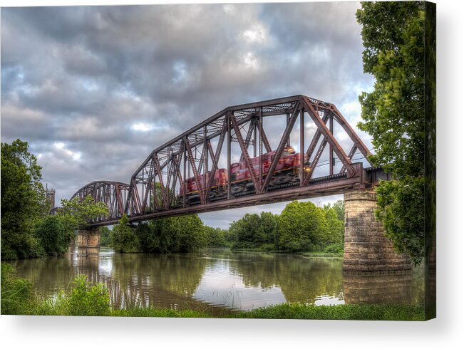 A&m Railroad Acrylic Print featuring the photograph Old Frisco Bridge by James Barber