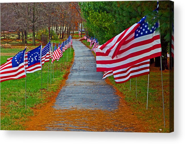 Flags; Old Glory; Usa; Maryland; Patriotism; Pride; National Pride; Autumn; Fall; Nationalism; Duty; Honor; Loyalty Acrylic Print featuring the photograph Old Glory by Andy Lawless