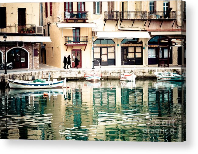 Rethymno Acrylic Print featuring the photograph Old harbour of Rethymno by Gabriela Insuratelu