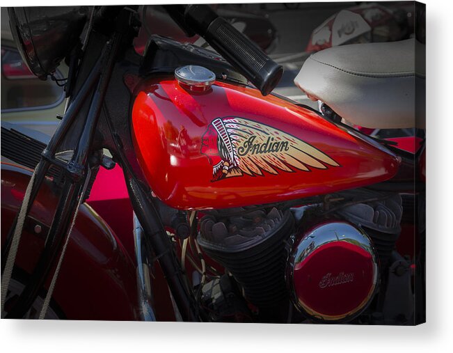 American Acrylic Print featuring the photograph Old Indian Cycle by Jack R Perry